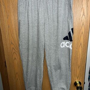adidas Gray Sweatpants with Elastic Waistband and Logo